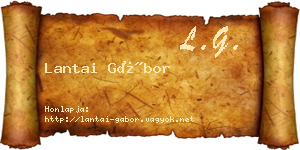 Lantai Gábor névjegykártya